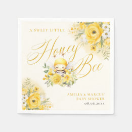 En söt liten honungsbi baby shower pappersservett