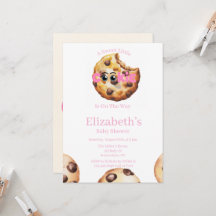 En söt liten kakflicka Baby Shower-inbjudan