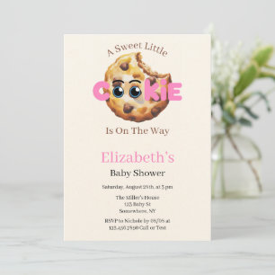En söt liten kakor rosa baby shower inbjudningar