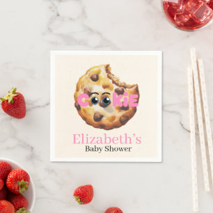 En söt liten kakor rosa baby shower pappersservett