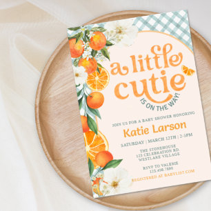 En söt liten orange baby shower inbjudan