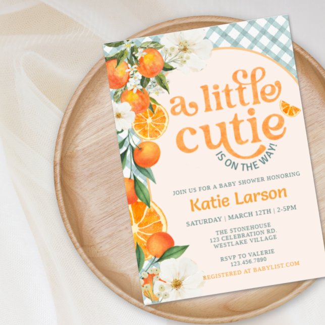 En söt liten orange baby shower inbjudan |  (Skapare uppladdad)