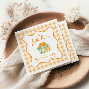 En söt liten orange baby shower pappersservett