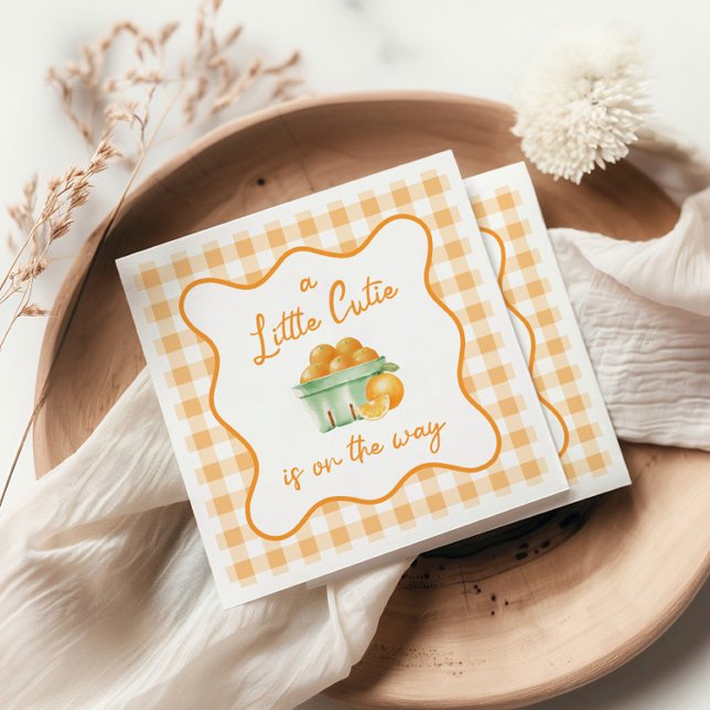 En söt liten orange baby shower pappersservett (Skapare uppladdad)