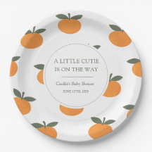 En söt liten orange könsneutral baby shower