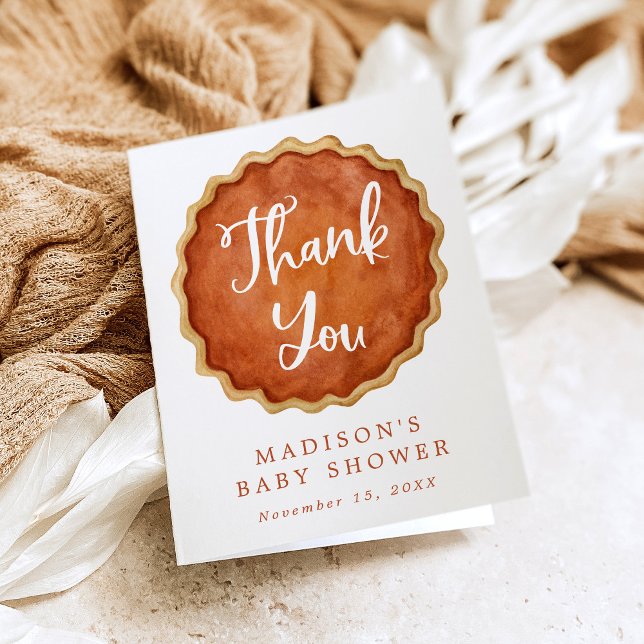En söt liten paj Höstpumpa Baby Shower Tack Kort (Skapare uppladdad)