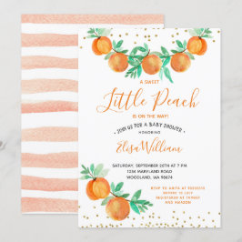 En söt liten persika är på väg att bli babyskare inbjudningar