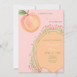 En söt liten persika är på väg - Baby Shower Inbjudningar