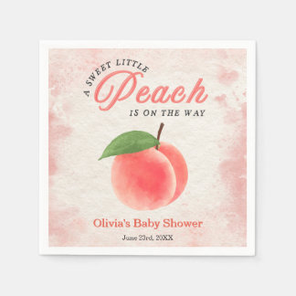 En söt liten persika-baby shower pappersservett