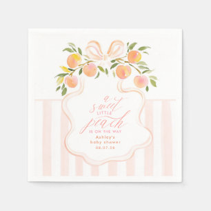 En söt liten persika-baby shower pappersservett