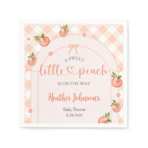 En söt liten persika-gingham-bebisfest