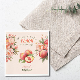 En söt liten persiko-Blommigt, babyskor Pappersservett