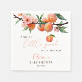 En söt liten persikobabyshower pappersservett