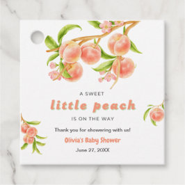 En söt, liten persikofrukt, babykläder, Tack Gåvor Etiketter
