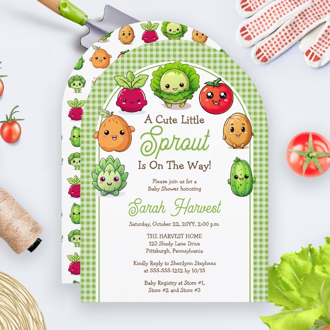 En söt liten planta är på väg Baby Shower Inbjudningar ("A Cute Little Sprout Is On The Way!" Baby Shower Invitation - Print | Digital Download)