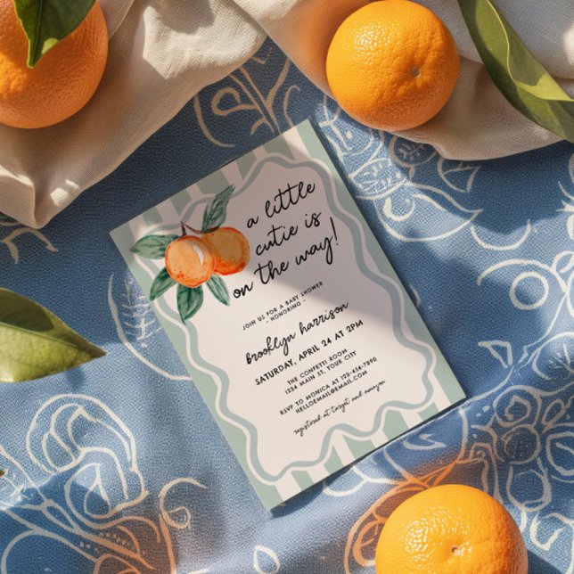 En söt liten pojke, baby shower med fantasifull te inbjudningar (A Little Cutie Boys Baby Shower Invite)