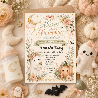 En söt liten pumpa baby shower inbjudan