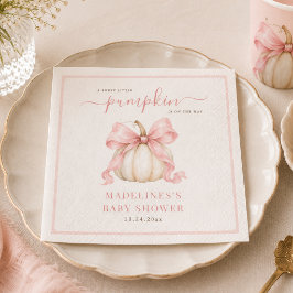 En söt liten pumpa rosa rosett babyflicka shower pappersservett
