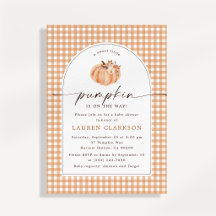En söt liten pumpa välkommen baby shower-inbjudan