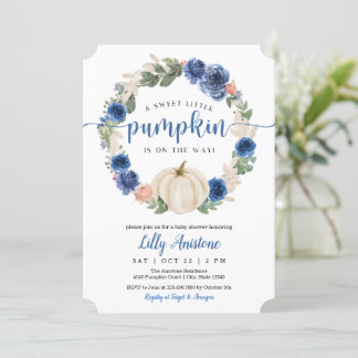 En söt liten Pumpkin är på väg! Baby Shower Inbjudningar