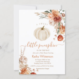 En söt liten Pumpkin Boho Blommigt Baby Shower Inbjudningar