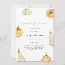 En söt, liten Pumpkin Fall Baby Shower-inbjudan Inbjudningar