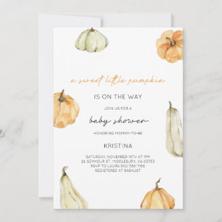 En söt, liten Pumpkin Fall Baby Shower-inbjudan Inbjudningar