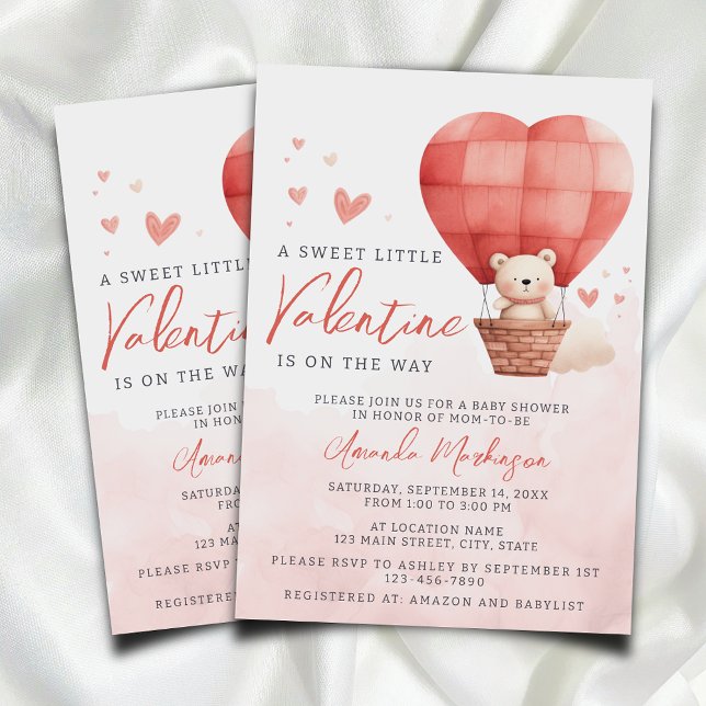 En söt, liten Valentine är på väg mot babyskor Inbjudningar (Skapare uppladdad)