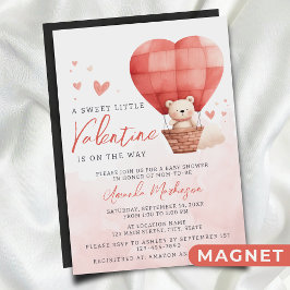 En söt, liten Valentine är på väg mot babyskor Magnetisk Inbjudningskort