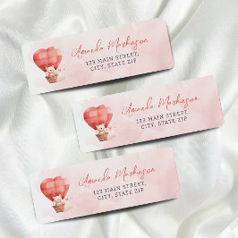 En söt, liten Valentine är på väg mot babyskor Returadress Etikett