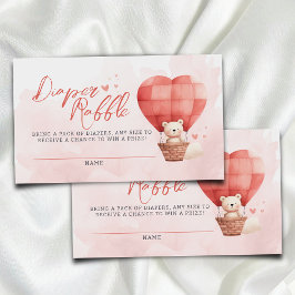 En söt liten Valentine Diaper Raffle Baby Shower Tilläggskort