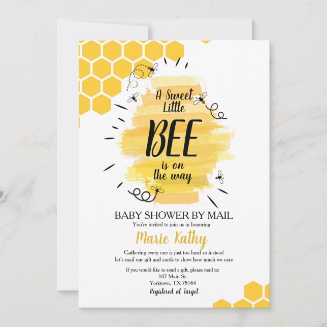 En söt liten vara är på väg att duscha med post inbjudningar (Framsida)