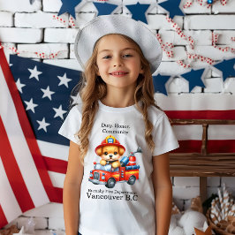 En söt marionettbrandman driver en minidator lastb t shirt