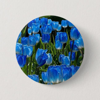 En söt och elegant blå blomsterbroche knapp