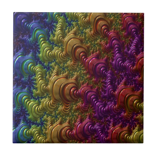 En söt och rolig regnbågsdroppe Abstrakt droppar Kakelplatta (Framsidan)