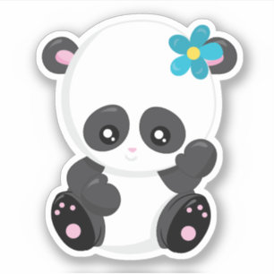En söt panda klistermärken