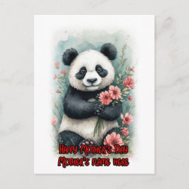 En söt panda önskar dig en glad mors dag på en helg vykort
