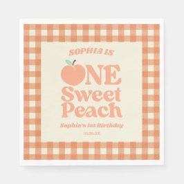 En söt persiko-Orange första födelsedag Party Pappersservett