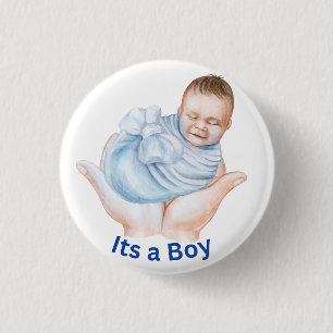 En söt pojke Baby Shower-knappnål Knapp