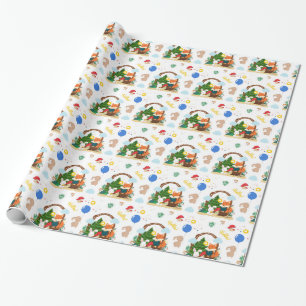 En söt räv och bunny i skogen presentpapper