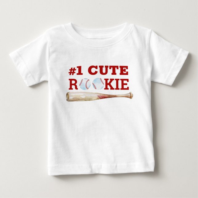 En söt rookie baseboll baby t-shirt  (Framsida)