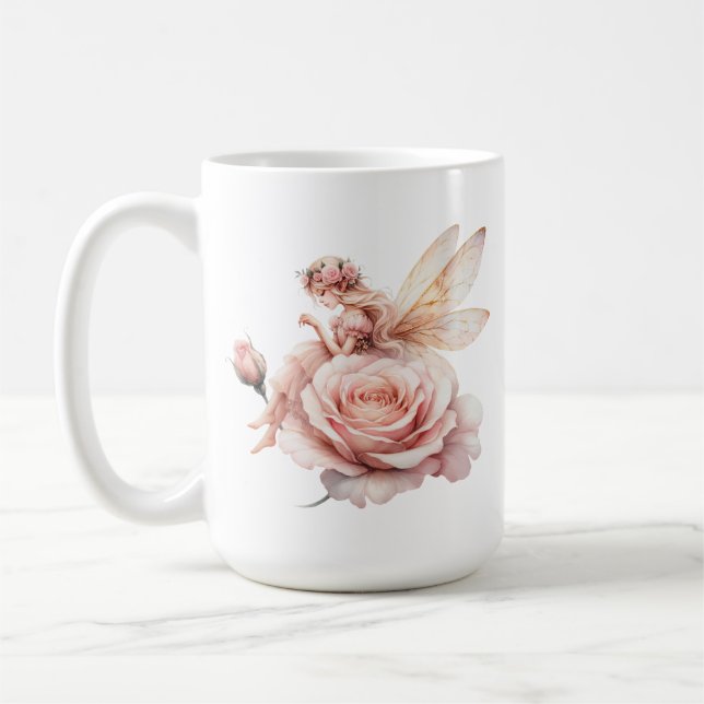 En söt rosa änglamugg kaffemugg (Vänster)