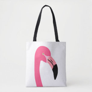 En söt rosa flamingo isolerad tygkasse