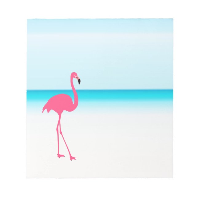 En söt rosa flamingo på stranden anteckningsblock (Framsida)