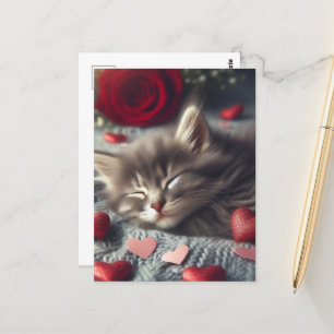 En söt sipprande Valentine Kitten Vykort