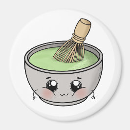 En söt skål matcha-te - Kawaii Magnet