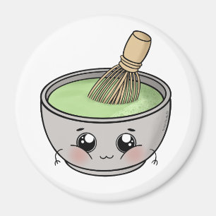 En söt skål matcha-te - Kawaii Magnet
