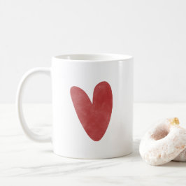 En söt solid röd hjärta kaffemugg