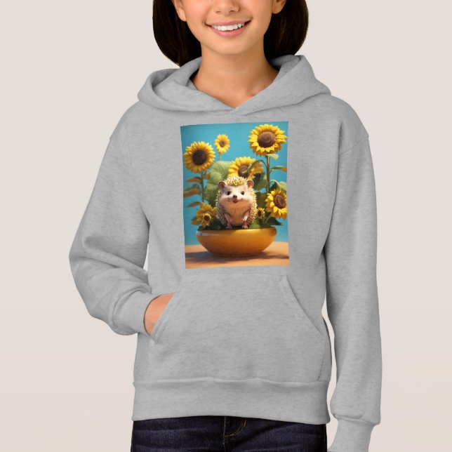 En söt solroshedgehog, overklig motor, 3d t shirt (Framsida)
