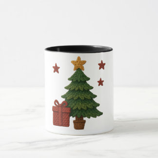 En söt stickad trädpresent mugg